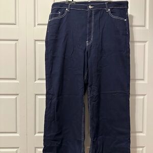 Wide leg dark wash jeans